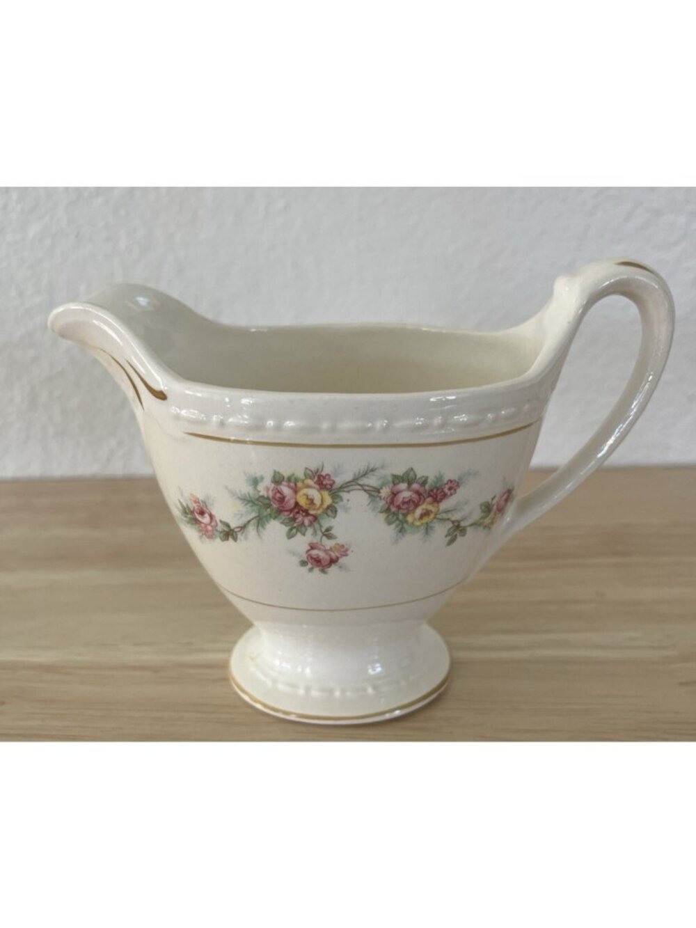 Vtg Homer Laughlin Eggshell Georgian Rose Creamer Victorian Cottagecore Romantic